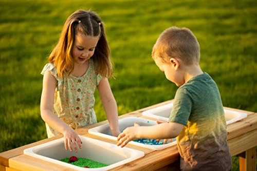 Noble Wooden Toy Co Triple Bin Sensory Table for Toddlers