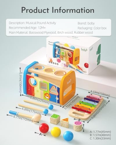 4-in-1 Hammering Toy Set for Toddlers 1-3 Years