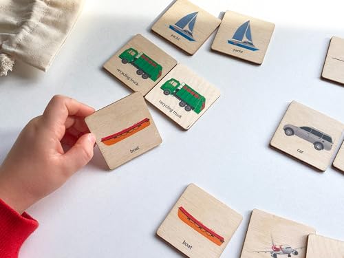 Montessori Wooden Transport Puzzle - Memory Game for Toddlers