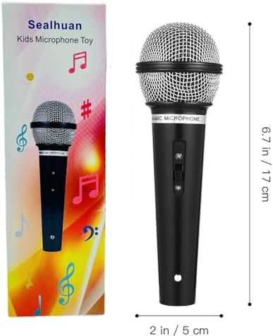 Sealhuan Fake Microphone Toy for Kids Black Pretend Mic