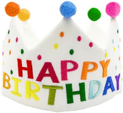 Meygajoe Hand Embroidered Birthday Crown for Kids and Babies