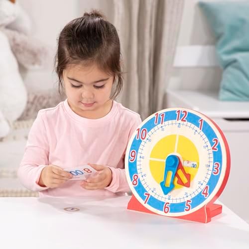 Melissa Doug Turn Tell Wooden Clock Red 1