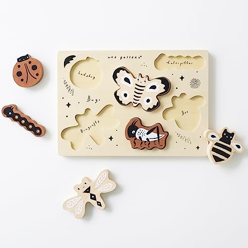 Wee Gallery Bugs Wooden Puzzle Tray for Kids Age 2-4