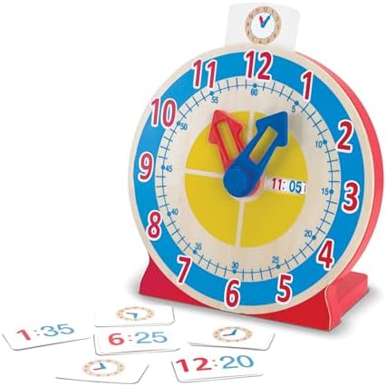 Melissa Doug Turn Tell Wooden Clock Red 1