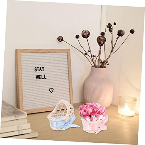 BESTonZON Mini Woven Flower Basket Easter Decor