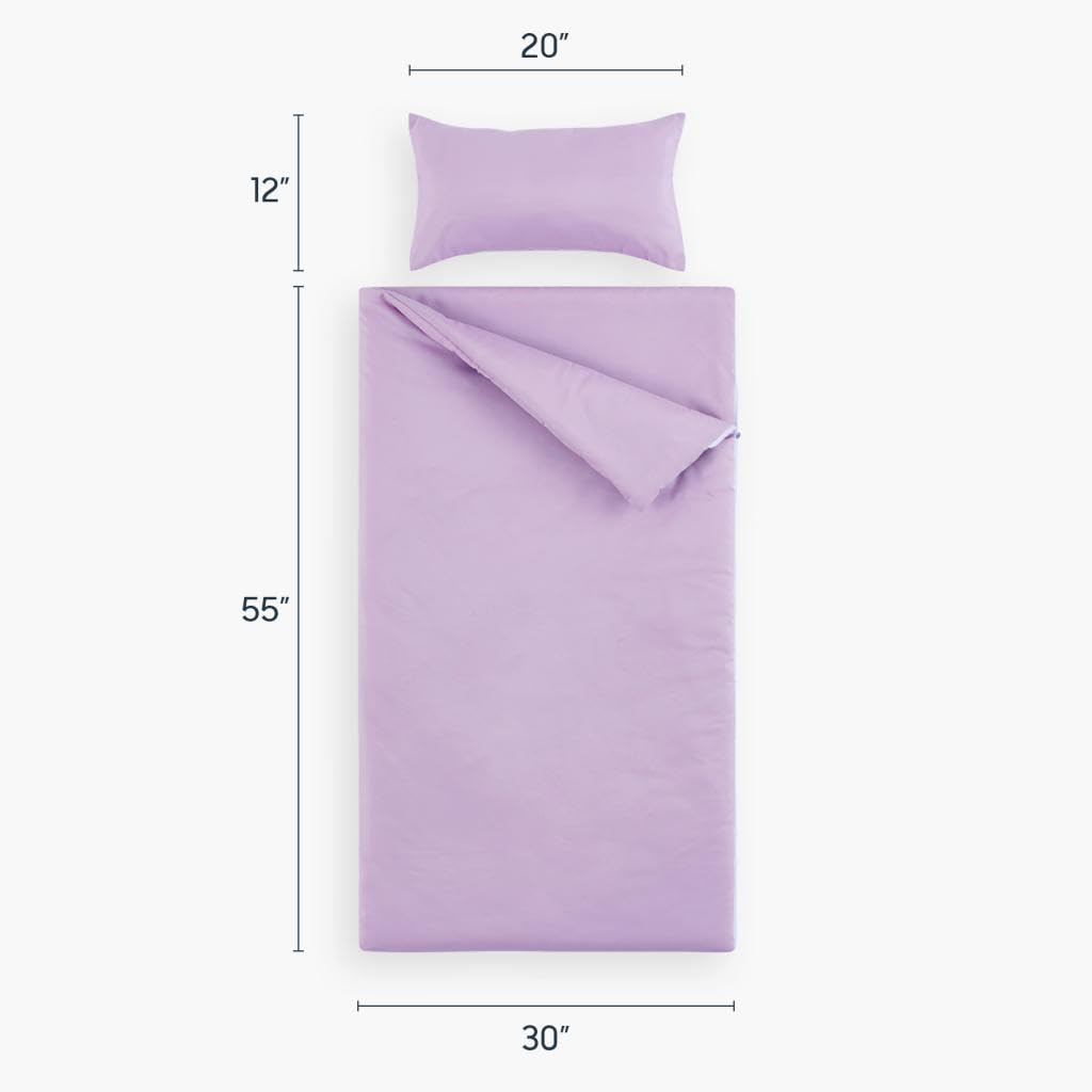 Wake In Cloud Kids Sleeping Bag with Pillow Set - Lilac Purple