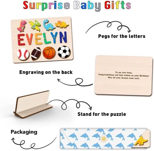 Personalized Name Puzzle for Kids Custom Baby Gift with Engraved Greetings
