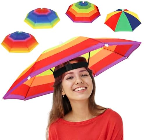 Arcimatto 4 Pack Umbrella Hats with Elastic Band