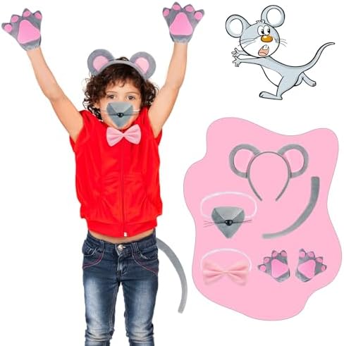 Kyson Kids Mouse Costume Set 9 Pcs for Halloween and Carnival