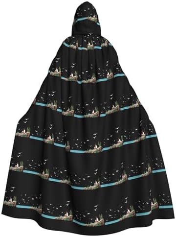 Little Girl Watching Seagulls on the Reef Hooded Cloak