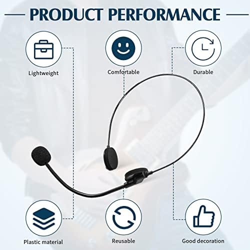 Zhanmai 4 Pcs Black Microphone Headset Costume Props