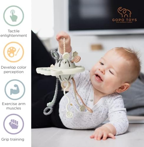 GOPO TOYS Pull String Silicone Activity Toy for 18 Months