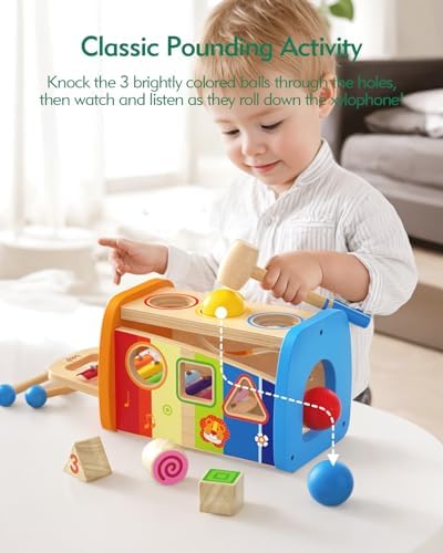 4-in-1 Hammering Toy Set for Toddlers 1-3 Years