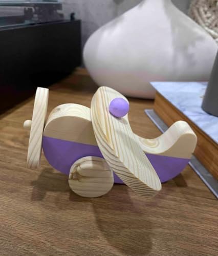 Cute Wooden Airplane Toy for Toddlers Handmade and Natural