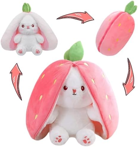 MIAODAM Reversible Cuddle Bunny Plush Toy