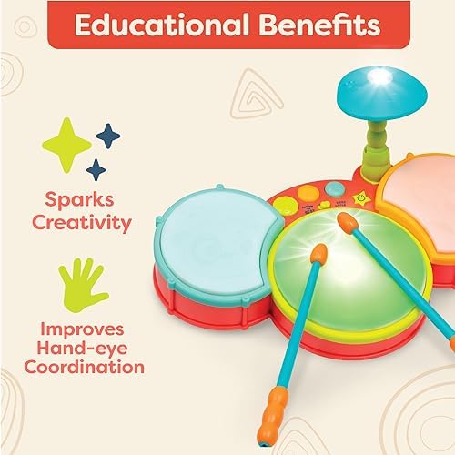 Little Beats Kids Drum Set - Musical Instrument for Toddlers
