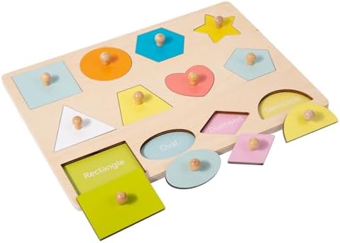 Adena Montessori Shape Peg Puzzle Set 12 Pieces