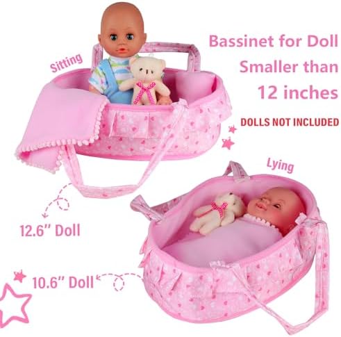 Young Buds Baby Doll Cradle Bassinet Portable Carrier