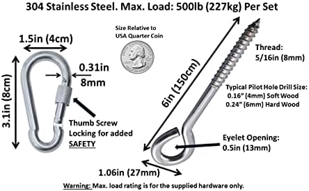 Heavy Duty Hammock Kits with Locking Carabiners
