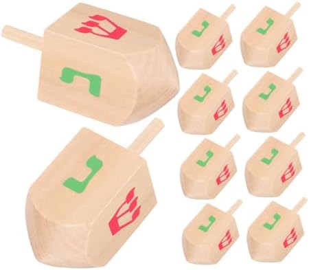 10-Piece Wooden Gyroscope Toys for Kids