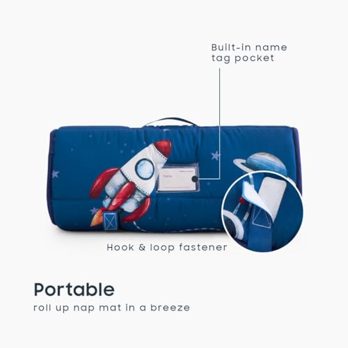 Wake In Cloud Toddler Nap Mat with Pillow and Blanket Galaxy Themed