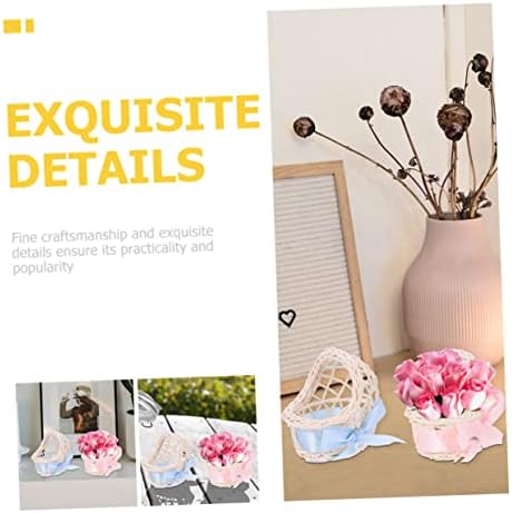 BESTonZON Mini Woven Flower Basket Easter Decor