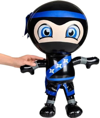 Set of 2 Inflatable Ninja Party Decorations Red Blue