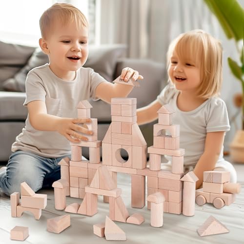 iPlay iLearn Wooden Block Set for Kids 3