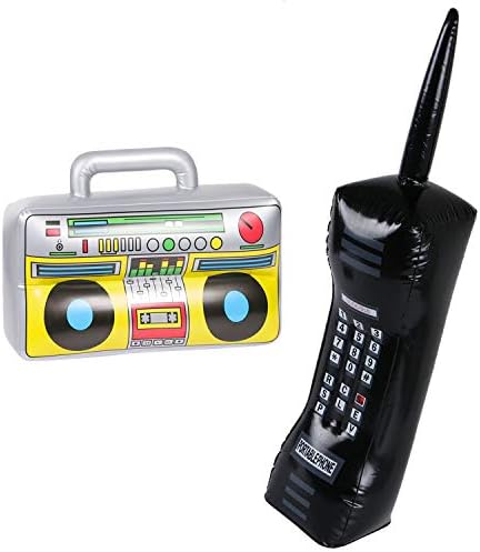 2PCS Inflatable Boombox Phone for 80s 90s Party Decor