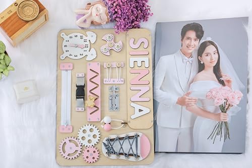 Custom Name Puzzle for Toddlers Wooden Busy Board