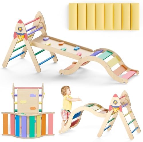 KidsBuddy Pikler Triangle Set with Cushion 9-in-1 1