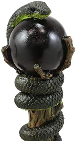 Ebros Magic Wand Nagini Black Orb Snake Decor 1
