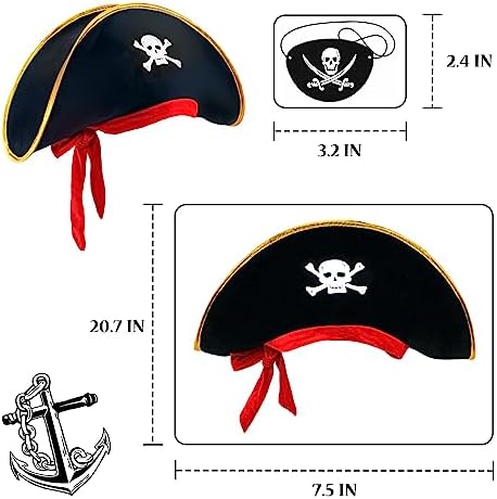D-Fokes Pirate Captain Costume Cap with Eye Patch