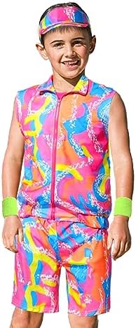 80s Workout Costume for Kids Halloween Cosplay Set