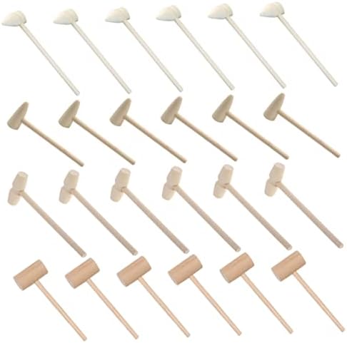 24pcs Mini Wooden Crab Hammers for Kids