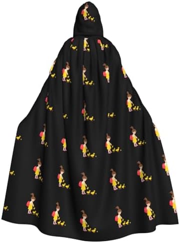 MJHKXLJ Little Girl Feeding Ducklings Hooded Cloak for Halloween