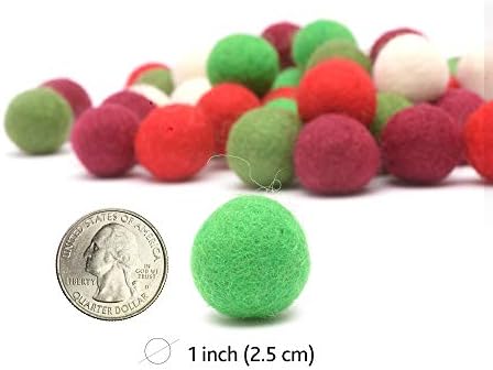 Glaciart One 50pcs Wool Felt Balls 1 Inch for Crafts