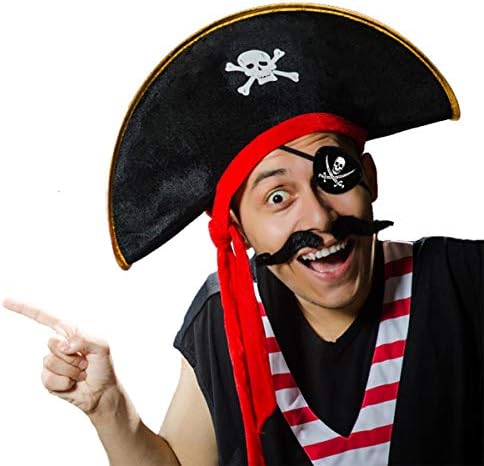 D-Fokes Pirate Captain Costume Cap with Eye Patch