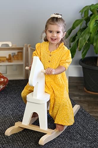 AmishToyBoxcom Wooden Rocking Horse Toddler Ride-On Toy