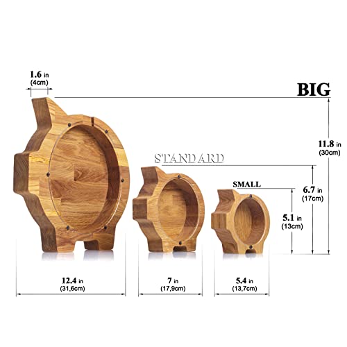 Oak Wood Coin Bank for Kids - Personalized Saving Box