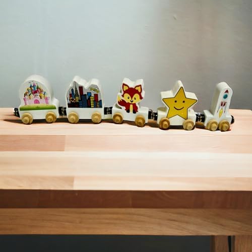 KIDZCO Wooden Character Train Puzzle with Magnets
