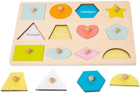 Adena Montessori Shape Peg Puzzle Set 12 Pieces