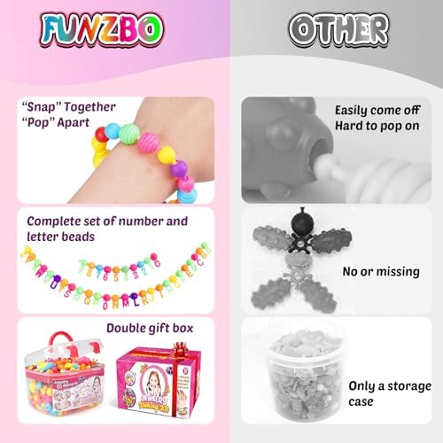 FUNZBO 520 Snap Pop Beads Jewelry Kit for Kids