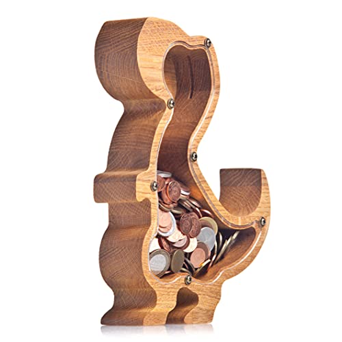 Woodpresent T-Rex Dinosaur Piggy Bank - Personalized Saving Box for Kids
