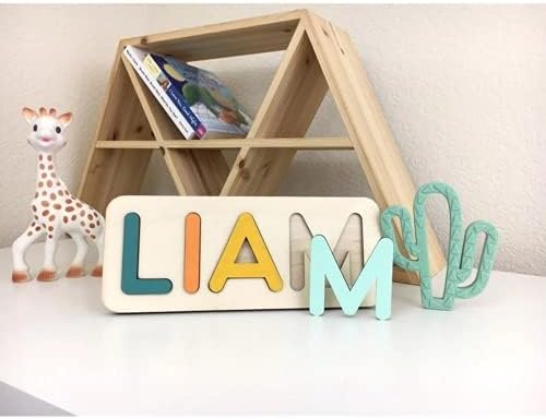 Custom Wooden Baby Name Puzzle 1st Birthday Gift