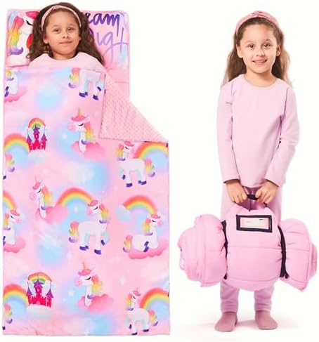 Joiedomi Toddler Nap Mat with Pillow and Blanket 55x30 Inch