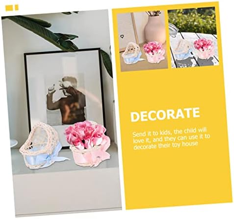 BESTonZON Mini Woven Flower Basket Easter Decor