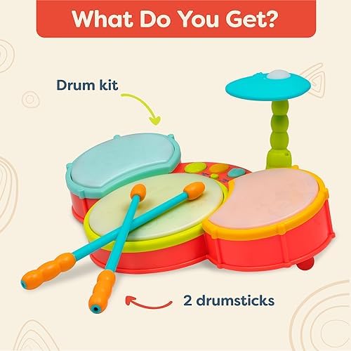 Little Beats Kids Drum Set - Musical Instrument for Toddlers
