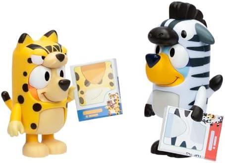 Bluey Figure 2-Pack - Zebra Cheetah Onesies