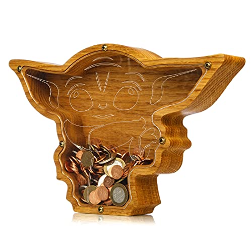 Wood Piggy Bank Alien Montessori Kids Money Box